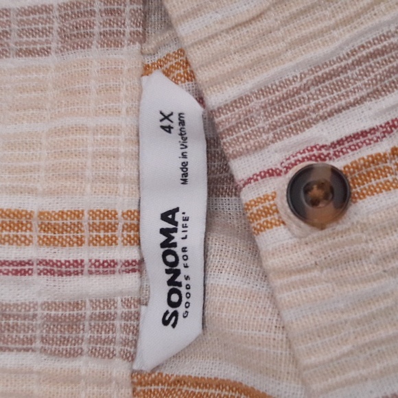 NWT "Sonoma" Woman's Striped  Button Front Midi Skirt Size 4X - Picture 6 of 8